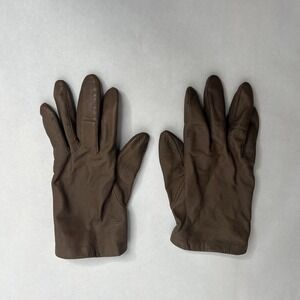 Vintage Fownes Leather Gloves w/ Antron Lining sz 8 Taupe Brown Classic Mob Wife
